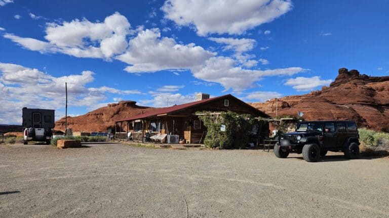 Needles Outpost store entrance on Highway 211 near the Needles District of Canyonlands